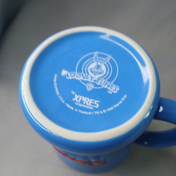 Looney Tunes Tasmanian Devil TAZ 3d Coffee Mug Tea Cup Vintage Stoneware Blue - Picture 6 of 8